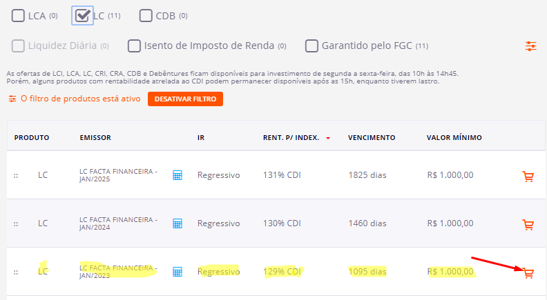 passo 02 Escolher LC - Letra De Câmbio (LC) - Como Funciona E Por Onde Investir